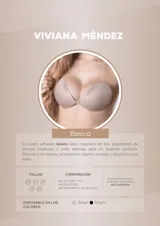 Soutien adhesivo negro sin tirantes, con silicona de grado médico y forro de tela suave.