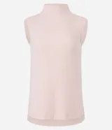 Blusa sin mangas femenina confeccionada en tejido Rib, con cuello alto.
