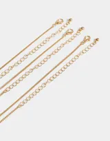 Set de tres collares dorados con dije de mariposa con strass y dije rectangular con la inscripción "BFF".