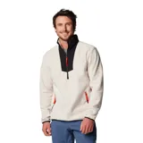 Polar de hombre con cremallera, diseñado para comodidad y movilidad, con superposición tejida y bolsillos con cremallera.