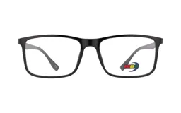 Armazón para lentes de receta MDQ modelo T42, color negro brillante, de forma rectangular.