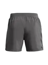Short de running Under Armour Launch de 5 pulgadas, color bordó con logo reflectivo en el lateral.