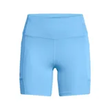 Short deportivo negro de tiro alto, con calza interna y logo de Under Armour en la pierna izquierda.