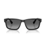 Lentes de sol Ray-Ban modelo RB 4438, con montura rectangular negra y lentes grises degradadas.