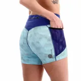 Short tights negro con estampado en rosa y negro, diseño ajustado para entrenamiento.