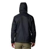 Campera impermeable Columbia Watertight II para hombre, color negro, con capucha ajustable, costuras selladas, bolsillos con cremallera y forro de malla transpirable.