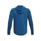 Buzo Under Armour Rival Terry de hombre, color gris jaspeado, con capucha y cordones ajustables. Logo de la marca estampado en el pecho.