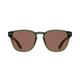 Lentes de sol con montura verde y lentes marrones.
