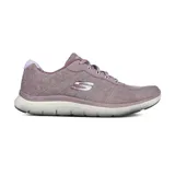 Championes deportivos Skechers Flex Appeal 4.0 Fresh Move, color lila, con capellada de malla Skech-Knit, cordones y plantilla Air Cooled Memory Foam.