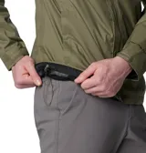 Campera impermeable Columbia Watertight II para hombre, color negro, con capucha ajustable, costuras selladas, bolsillos con cremallera y forro de malla transpirable.