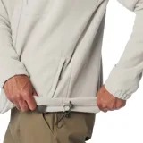 Polar Columbia modelo Fast Trek II Fleece, color gris claro, con cierre frontal completo, cuello alto y bolsillos laterales y de pecho con cremallera.