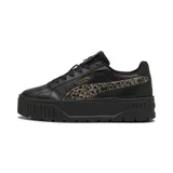 Championes Puma Karmen II Animal Flair, color negro con detalles animal print en los laterales y logo dorado.