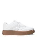 Zapatillas deportivas color beige con cordones y suela chata.