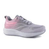Championes deportivos American Sport Flora, color gris con detalles en rosa y suela blanca.