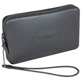 Mini bolso Havaianas metálico color rosado con cierre y correa de mano.