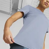 Remera deportiva Puma Performance Tee color celeste con tecnología DryCell y logo estampado en el pecho.