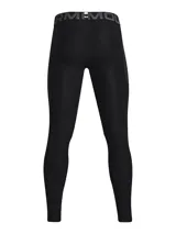 Calza larga de compresión Under Armour HeatGear Armour Leggings, color gris, con cintura elástica con logo y bolsillo lateral.