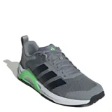 Championes Adidas grises con detalles en negro y verde.