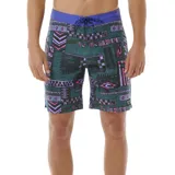 Boardshort de baño con estampado colorido y ajuste de cordón, diseño surfista.