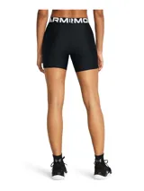 Calza deportiva Under Armour HeatGear de tiro medio, color gris, con cintura elástica con logo de la marca.