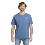 Remera azul de manga corta con logo de la marca O'Neill estampado en el pecho.