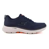 Championes deportivos Skechers GO WALK 6 - Avalo, color azul marino, con cordones y capellada de malla y material sintético. Incorporan plantilla Air-Cooled Goga Mat, media suela con amortiguación ULTRA GO y tecnología Hyper Pillar.
