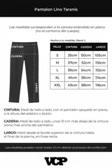 Pantalón de lino y algodón color beige claro, de calce suelto y tiro medio/alto con cintura elastizada y cordón regulable. Posee bolsillos laterales y un bolsillo trasero con tapa.