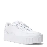 Championes de mujer de diseño urbano, con parte superior en colores blanco y negro, y suela elevada.