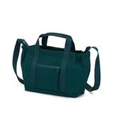 Bolso tote JanSport Everyday Mini, color violeta, con doble asa corta y correa larga ajustable y removible. Presenta un bolsillo frontal con cierre y logo de la marca bordado.