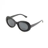 Lentes de sol MDQ modelo Luma, con montura ovalada gruesa de color negro y lentes grises.