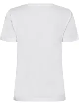 Remera blanca de algodón con cuello redondo y logo de Tommy Hilfiger estampado en el pecho.