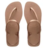 Sandalias Havaianas Flash Urban color rosa metalizado, con tira trasera ajustable.