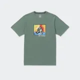 Remera de algodón color verde con gráfico estampado en el frente.