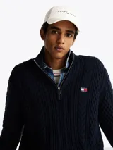 Gorra de béisbol blanca de algodón con logo de Tommy Jeans bordado en el frente.