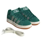 Championes Adidas Campus 00S color verde con detalles en gris y suela color hueso.