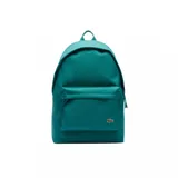 Mochila Lacoste Neocroc color verde esmeralda, con bolsillo frontal con cierre y logo de la marca bordado.