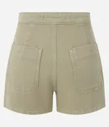 Short pollera corto color beige confeccionado en sarga.