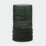 Braga de cuello tubular Buff, de color verde oscuro, con textura de tejido polar en la parte inferior y tejido más liso en la superior.