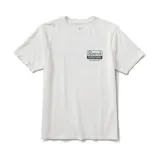 Remera blanca de manga corta con logo de Roark Expeditions estampado en el pecho.