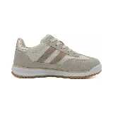 Zapatillas deportivas Le Groupe de dama, color beige con detalles en marrón y dorado.