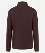 Blusa polo celeste de mangas largas confeccionada en tejido interlock compuesto por algodón BCI.