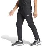 Pantalón de running negro, confeccionado en materiales suaves con tecnología AEROREADY para mantener la transpirabilidad, cuenta con cintura elástica, cierres en los tobillos y detalles reflectivos.