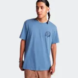 Remera de algodón color azul con gráficos inspiradores en el frontal y posterior.