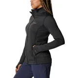 Campera polar Columbia con cierre frontal, bolsillos laterales con cierre y orificios para pulgares.