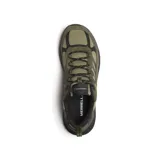 Championes de trekking Merrell Speed Strike 2 Trek, color verde oliva con detalles en negro. Capellada de malla transpirable con refuerzos sintéticos y de gamuza. Cordones 100% reciclados, forro de malla 100% reciclada y plantilla de espuma EVA extraíble. Entresuela de espuma EVA ligera y suela de goma adherente.