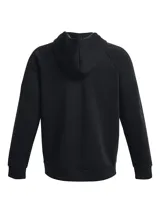 Campera Under Armour azul con capucha, cierre frontal y bolsillos tipo canguro.
