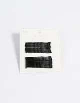 Set de horquillas para el pelo, color negro, con terminación mate y brillante.