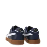 Championes Puma Club II Era, color negro con detalles en blanco y dorado.