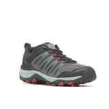 Zapatillas de senderismo Merrell Crosslander 3 para hombre, color gris y negro con detalles en rojo.