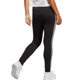 Pantalón de jogging Adidas Essentials French Terry para mujer, color negro con tres rayas blancas a los costados.